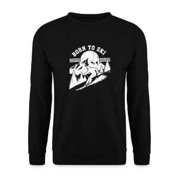 Born To Ski Design Skiing - Unisex Sweatshirt - black - Front - Alina (178cm) & Michal (187cm)