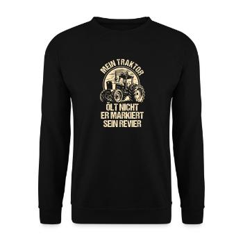 Landwirt Bauernhof Farmer Bauer Traktor - Unisex Pullover - Schwarz - Vorne - Alina (178cm) & Michal (187cm)