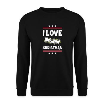 I love Christmas - Unisex Sweatshirt - black - Front - Alina (178cm) & Michal (187cm)