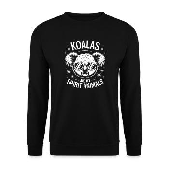 Koala Spruch Koalas Lustiges Koala Geschenk - Unisex Pullover - Schwarz - Vorne - Alina (178cm) & Michal (187cm)