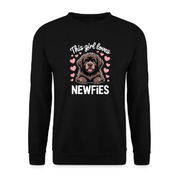 Terre-Neuve disant drôle de Terre-Neuve cadeau - Sweat-shirt Unisexe - noir - Devant - Alina (178cm) & Michal (187cm)