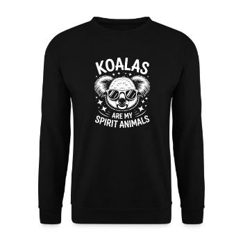 Koala Spruch Koalas Lustiges Koala Geschenk - Unisex Pullover - Schwarz - Vorne - Alina (178cm) & Michal (187cm)