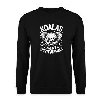 Koala Spruch Koalas Lustiges Koala Geschenk - Unisex Pullover - Schwarz - Vorne - Alina (178cm) & Michal (187cm)