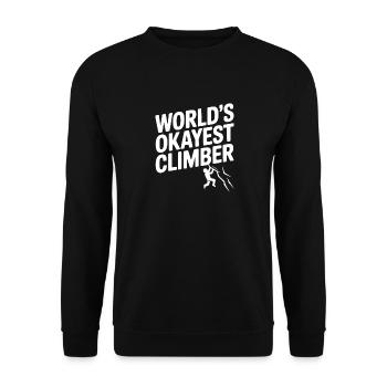 Der okayste Kletterer der Welt - Unisex Pullover - Schwarz - Vorne - Alina (178cm) & Michal (187cm)