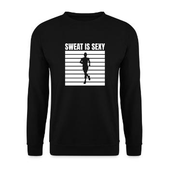 Marathon Runner Sweat Is Sexy Running - Unisex Sweatshirt - black - Front - Alina (178cm) & Michal (187cm)