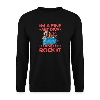 Artist Painter Art Diva & I Rock It Gift Idea - Unisex Pullover - Schwarz - Vorne - Alina (178cm) & Michal (187cm)