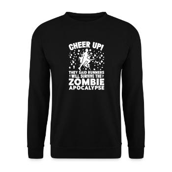 Marathon Runners Survive The Apocalypse - Unisex Sweatshirt - black - Front - Alina (178cm) & Michal (187cm)