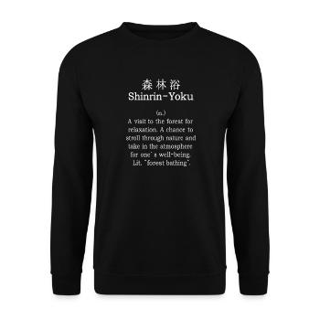 Shinrin-Yoku Forest Bathing Forest Nature Trees Gift - Unisex Sweatshirt - black - Front - Alina (178cm) & Michal (187cm)