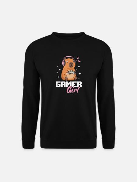 Capybara Gamer Girl Gaming Mädchen Videospiele - Unisex Pullover - Schwarz