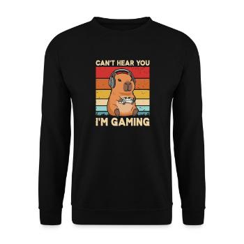 Gaming Capybara Gamer Zocker Videospiele Zocken - Unisex Pullover - Schwarz - Vorne - Alina (178cm) & Michal (187cm)