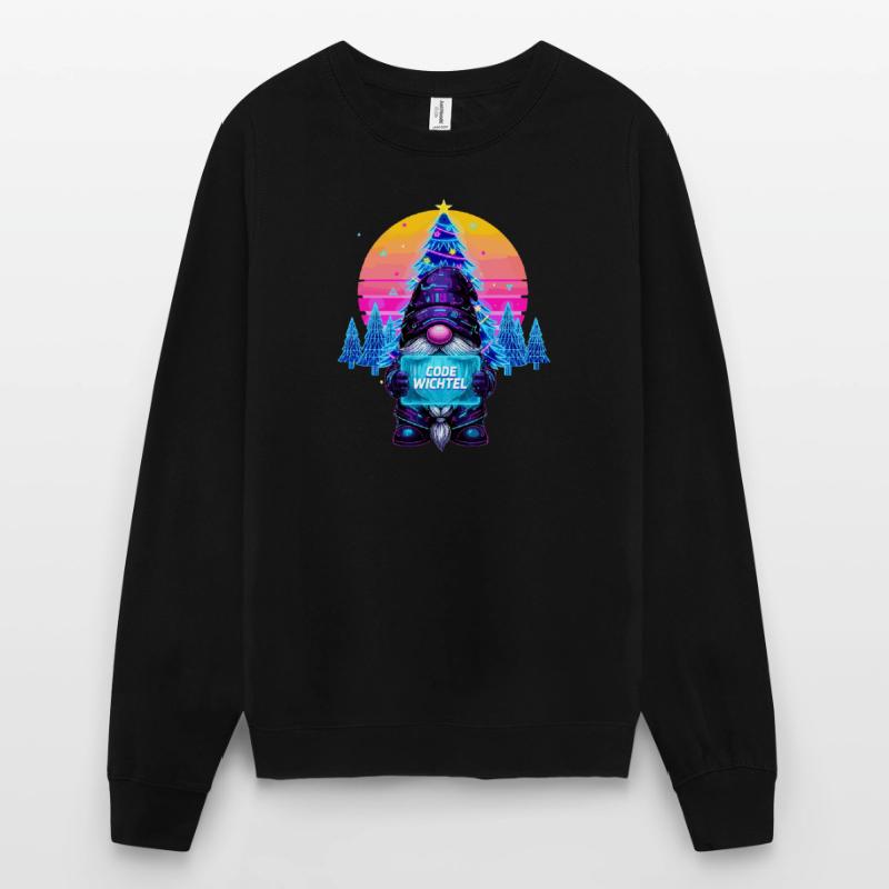 Cyberpunk Code Gnome - Synthwave Noël Nerd Sweat-shirt Unisexe