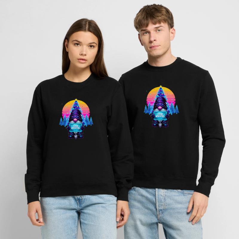 Cyberpunk Code Gnome - Synthwave Noël Nerd Sweat-shirt Unisexe