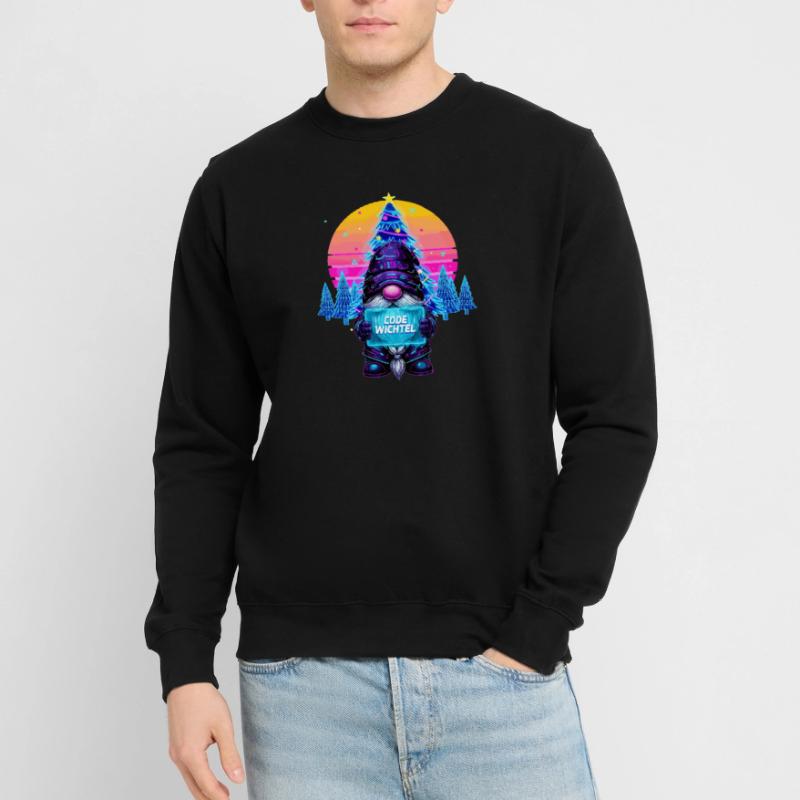 Cyberpunk Code Gnome - Synthwave Noël Nerd Sweat-shirt Unisexe