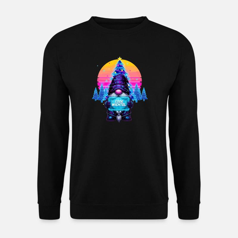 Cyberpunk Code Wichtel - Synthwave Xmas Nerd - Unisex Pullover - Schwarz