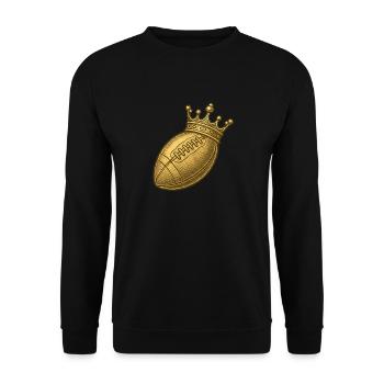 Football américain doré avec couronne pour les fans - Sweat-shirt Unisexe - noir - Devant - Alina (178cm) & Michal (187cm)