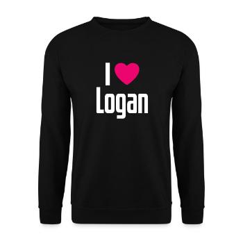 J’aime Logan Pink Heart J’aime Logan - Sweat-shirt Unisexe - noir - Devant - Alina (178cm) & Michal (187cm)