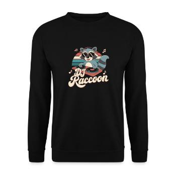 DJ Raccoon - Unisex Sweatshirt - black - Front - Alina (178cm) & Michal (187cm)