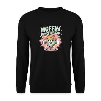 Retro Muffin - Unisex Sweatshirt - black - Front - Alina (178cm) & Michal (187cm)