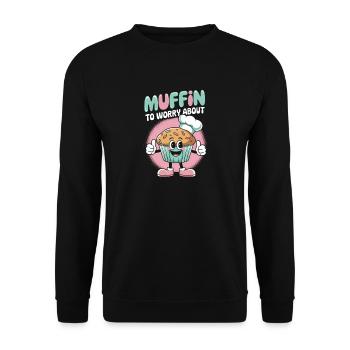 Retro Muffin - Unisex Sweatshirt - black - Front - Alina (178cm) & Michal (187cm)