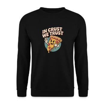 Retro Pizza - Unisex Sweatshirt - black - Front - Alina (178cm) & Michal (187cm)