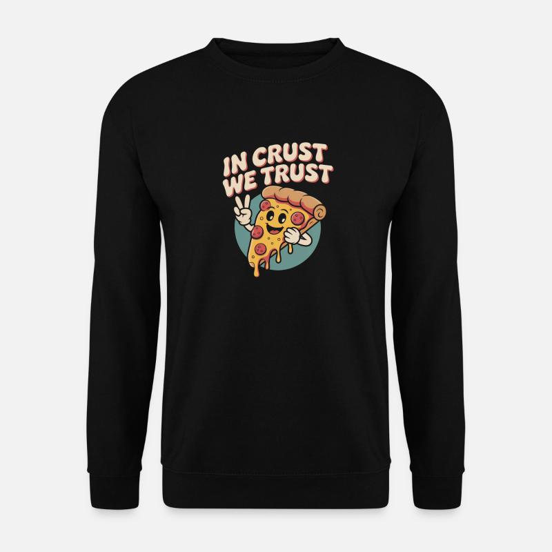Retro Pizza - Unisex Pullover - Schwarz