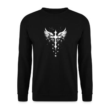 Croix gothique gothique - Sweat-shirt Unisexe - noir - Devant - Alina (178cm) & Michal (187cm)