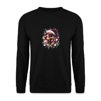 Golden Retriever Hund Weihnachten Lustig Lustig - Unisex Pullover - Schwarz - Vorne - Alina (178cm) & Michal (187cm)