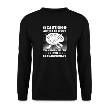 Drôle Art Peintre Prudence Artiste Au Travail Dessin - Sweat-shirt Unisexe - noir - Devant - Alina (178cm) & Michal (187cm)