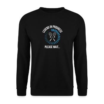 Badminton Legend Loading Bar Legend In Progress - Unisex Sweatshirt - black - Front - Alina (178cm) & Michal (187cm)