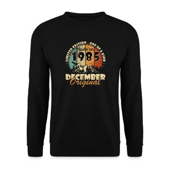Décembre 1985 Anniversaire Décembre 1985 Décembre - Sweat-shirt Unisexe - noir - Devant - Alina (178cm) & Michal (187cm)