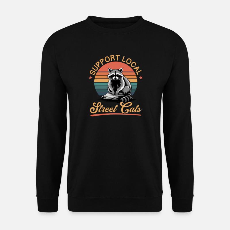 Funny Raccoon - Unisex Pullover - Schwarz