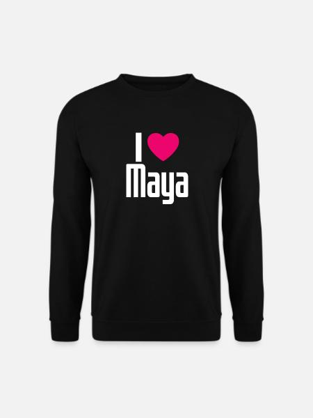 J’aime Maya Cœur Rose J’aime Maya - Sweat-shirt Unisexe - noir