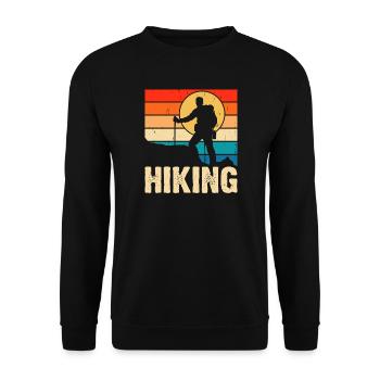 Hiking Retro - Unisex Sweatshirt - black - Front - Alina (178cm) & Michal (187cm)
