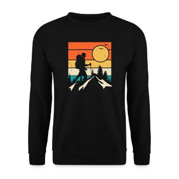 Hiking Retro - Unisex Sweatshirt - black - Front - Alina (178cm) & Michal (187cm)