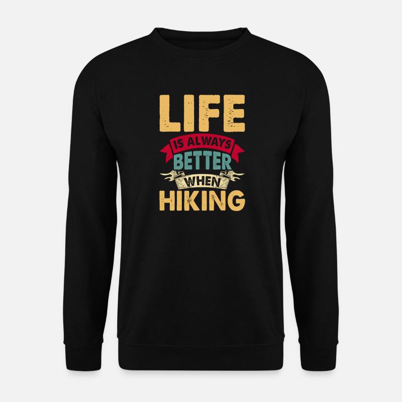Wandern Wanderer Bergsteiger Geschenk - Unisex Pullover - Schwarz