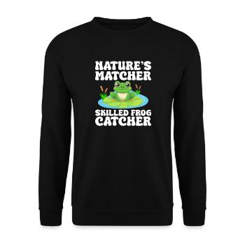 Frog Catcher Nature´s Matcher Skilled Catcher Frog - Unisex Pullover - Schwarz - Vorne - Alina (178cm) & Michal (187cm)