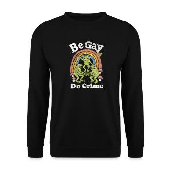 Be Gay Do Crime Grenouille Art - Sweat-shirt Unisexe - noir - Devant - Alina (178cm) & Michal (187cm)