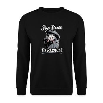 Funny Opossum - Unisex Sweatshirt - black - Front - Alina (178cm) & Michal (187cm)