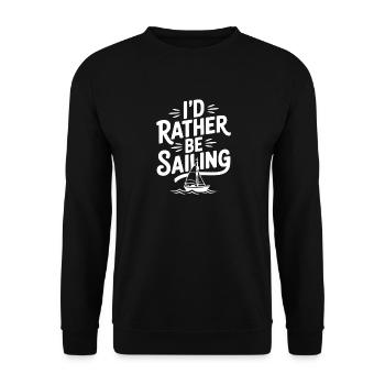 I’d Rather Be Sailing - Unisex Sweatshirt - black - Front - Alina (178cm) & Michal (187cm)