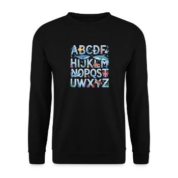 ABC Underwater World Alphabet Apprendre Fun pour - Sweat-shirt Unisexe - noir - Devant - Alina (178cm) & Michal (187cm)