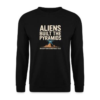  Aliens Erbauten Die Pyramiden: Eine Ägyptische - Unisex Pullover - Schwarz - Vorne - Alina (178cm) & Michal (187cm)