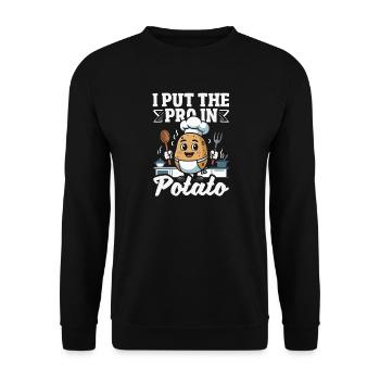 Taters Over Haters Kartoffel - Unisex Pullover - Schwarz - Vorne - Alina (178cm) & Michal (187cm)