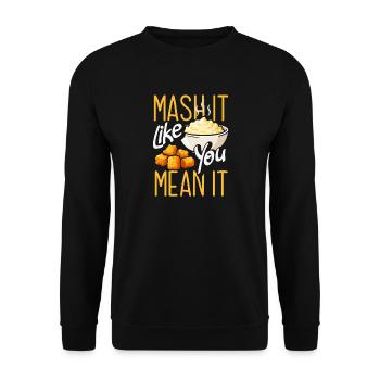 Taters Over Haters Kartoffel - Unisex Pullover - Schwarz - Vorne - Alina (178cm) & Michal (187cm)