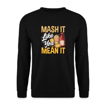 Taters Over Haters Kartoffel - Unisex Pullover - Schwarz - Vorne - Alina (178cm) & Michal (187cm)