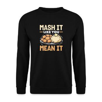 Taters Over Haters Kartoffel - Unisex Pullover - Schwarz - Vorne - Alina (178cm) & Michal (187cm)