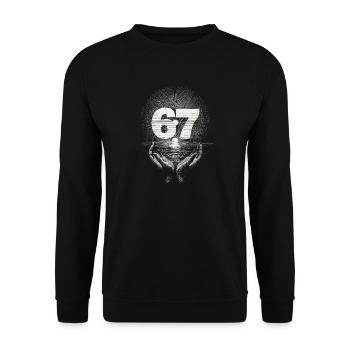6 7 Mème – Le symbole que seuls les initiés peuvent comprendre - Sweat-shirt Unisexe - noir - Devant - Alina (178cm) & Michal (187cm)