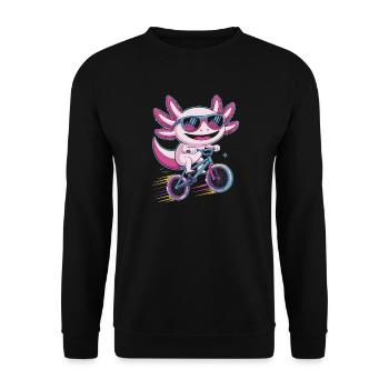 Petit Dragon Héros Vélo de Route Axolotl - Sweat-shirt Unisexe - noir - Devant - Alina (178cm) & Michal (187cm)