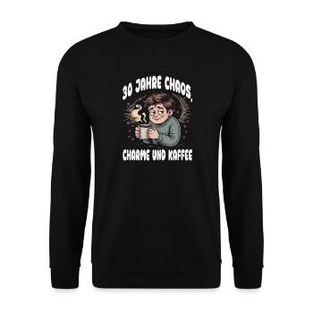 30 Years of Chaos Charme Coffee - Unisex Sweatshirt - black - Front - Alina (178cm) & Michal (187cm)