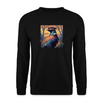 Pheasants Pheasant - Unisex Sweatshirt - black - Front - Alina (178cm) & Michal (187cm)