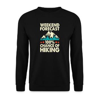 Hiking Hiker Mountaineer Gift - Unisex Sweatshirt - black - Front - Alina (178cm) & Michal (187cm)